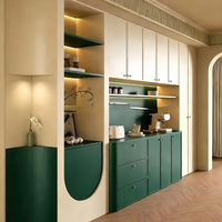 Console autoportante en chêne clair avec deux tiroirs, buffet minimaliste pour couloir, style scandinave