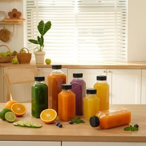 Bouteille carrée en PET de haute qualité pour jus de fruits et boissons, 60 ml, 120 ml, 2 oz, 4 oz, bouteille de 60 ml pour jus de gingembre - Product Image 3