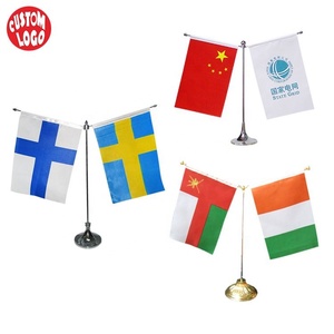 Factory <strong>Custom</strong> Made Small Size <strong>Custom</strong> Meeting <strong>Desk</strong> <strong>Flag</strong> with Metal Pole the <strong>Table</strong> <strong>Flag</strong> - Product Image 2