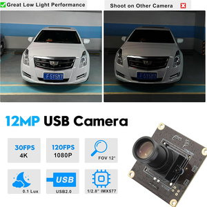 Módulo de Cámara USB ELP de 12MP, 1080P, 120fps, Lente M12 de 25mm, Baja Iluminación, Sin Controladores, IMX577, Mini Cámara Web 4K para Swing de Golf, Deportes de Alta Velocidad - Product Image 3