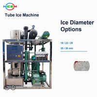 Machine à glace en tubes commerciale 5 tonnes, en acier inoxydable 304, refroidie par air, automatique, fiable et durable pour la production de glace en sacs pour la ville