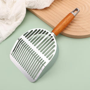 Nouvelle <span class=keywords><strong>pelle</strong></span> à litière <span class=keywords><strong>pour</strong></span> chat en acier inoxydable 304 lavable, bord incliné, 6 mm, grands trous <span class=keywords><strong>pour</strong></span> granulés de pin, tofu et litière de caille - Product Image 4