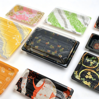 Wenpak WP07 Disposable Commercial Sushi Snack Tray High-Grade PET Material Customizable Logo/Graphic Design Japanese Printing