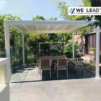 Pérgola Motorizada para Exteriores de 3x3, 3x4, 4x4, 6x4m, Servicio OEM, Impermeable, Protección UV, Sistema de Techo de Láminas Ecológico para Balcón
