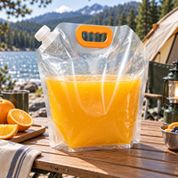 Pochette réutilisable avec bec verseur, poignée de transport et bouchon hermétique pour l'emballage de jus, de limonade et de boissons