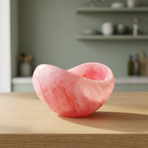 Moderno Tazón de Resina Hecho a Mano con Diseño Marmoleado Rosa, Superficie Pulida, Plato Decorativo para Servir, Utensilios de Cocina, Decoración de Mesa, Decoración del Hogar - Product Image 1