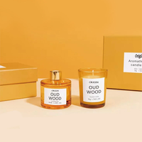 Bougie parfumée de luxe personnalisée coffret cadeau marque privée emballage d'aromathérapie avec pour diffuseur de roseaux et désodorisants jaune