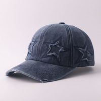 Gorras Personalizadas al por Mayor, 100% Algodón, Estilo Vintage Lavado, con Parche de Estrella, Gorra de Béisbol, Estilo Casual Europeo Americano, Gorra Desgastada, para Viajes al Aire Libre, Venta al por Mayor