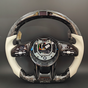 Volante in Fibra di Carbonio per Mercedes Benz Classe <span class=keywords><strong>C</strong></span> C200 C250 C300 <span class=keywords><strong>AMG</strong></span> W203 W204 W205 W211 S205 A45s 2012 2015 2016 2017 2018 - Product Image 2