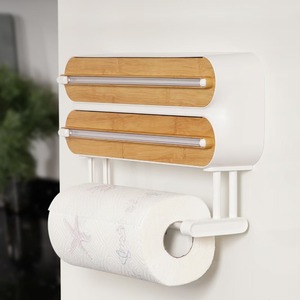 Verbesserter ABS Moderner Wandmontierter Küchenorganizer mit 3-in-1 Aluminiumfolien- und Frischhaltefolienschneider, Doppelklingen, Einlagiges Design - Product Image 2