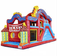 LeTeng LT-246 Combo de château gonflable avec toboggan et manège de fête foraine, château gonflable Hupfburg, parcours d'obstacles, maison, 1000 kg