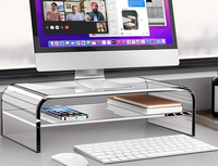 Usine directe en gros Portable clair acrylique moniteur support Riser ordinateur présentoir pour multi moniteur support de bureau