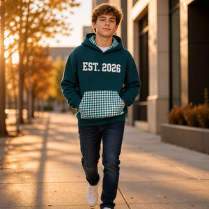 Sweat-shirt universitaire pour enfants, <span class=keywords><strong>pull</strong></span> style Letterman, garçons et filles, col rond, color block, polaire, manches longues, automne hiver, personnalisable pour l'école - Product Image 2