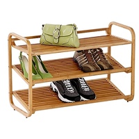 Étagère à chaussures convertible en bambou à cinq niveaux pour entrée, couloir, placard, salon