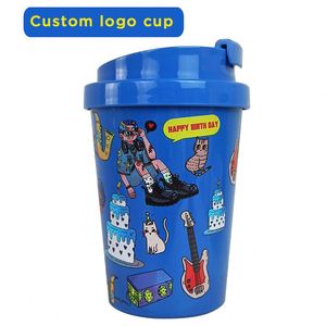 Custom Logo 12OZ/350ML Bamboo Fiber Reusable Ceramic Cup Flip-up Silicone Band Screw-on Lids 1200ml Coffee Tumbler Durable - Product Image 3