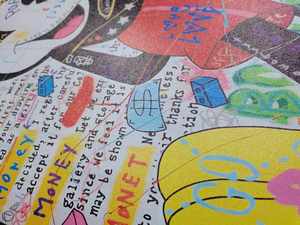 Nghệ thuật tường in Áp phích Trừu Tượng nghệ thuật khỉ tường hình ảnh phim hoạt hình vải sơn hiện đại <span class=keywords><strong>GORILLA</strong></span> graffiti Top in kỹ thuật số 2pcs - Product Image 4