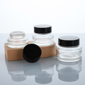 Bouteilles de crème pour le visage lisses, transparentes, à large ouverture, pots en verre à épaulement de 15ml, 30ml, 50ml, flacons vides pour crème pour les mains - Product Image 2