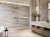 Dalle de quartzite Perla Santana polie pour plan de travail de cuisine, dessus de meuble de salle de bain, étagère en pierre, rebord de fenêtre, meneuse d'escalier, plateau de table d'appoint