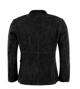 Blazer Homme en Cuir Suédé Noir 100% Véritable Personnalisé – Coupe Tendance, Marque Privée, OEM, Vente en Gros, Style Suédé Tendance - Product Image 3