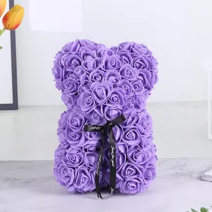 2022 Busa Bunga Mawar Beruang Kualitas Tinggi Busa Mawar Beruang Teddy Hadiah Hari Valentine Set Kotak Pe Busa Bunga