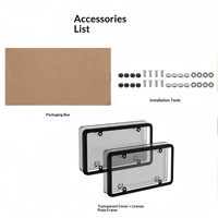 Cadre de plaque d'immatriculation en plastique ABS de conception américaine, avec couvercle transparent 2-en-1 ; Ensemble complet d'accessoires de plaque d'immatriculation de style américain