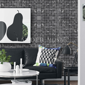 <span class=keywords><strong>Carrelage</strong></span> de mosaïque en marbre <span class=keywords><strong>noir</strong></span> poli, <span class=keywords><strong>blanc</strong></span> - Product Image 1