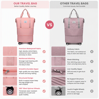 Sac de voyage unisexe grande capacité avec roulettes, fermeture éclair étanche, séparation sec/humide, sac de week-end et de sport