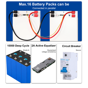 Paket Baterai Lithium Ion EU Stock Vertical 51.2v 280ah 314ah 15kWh 16kWh 30Kwh 32Kwh Lifepo4 LFP Baterai Lifepo4 JK 200A BMS V19 - Product Image 2