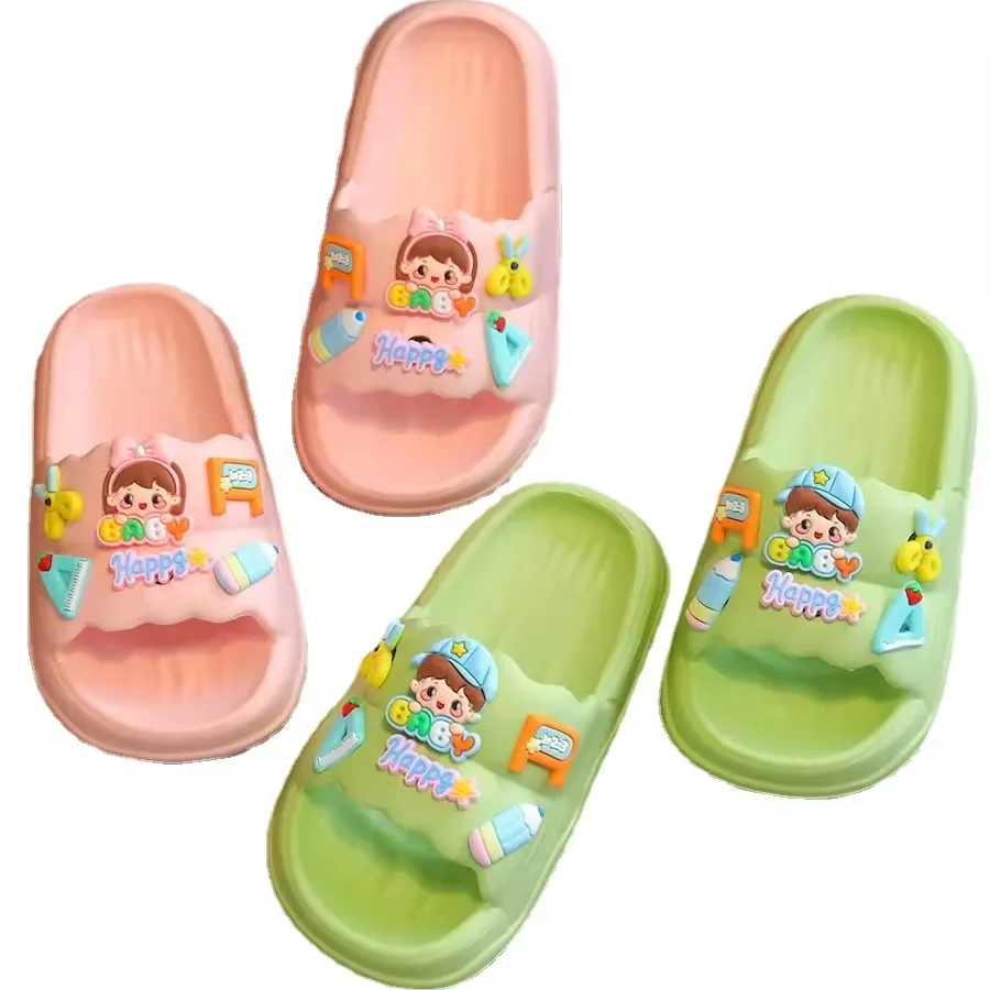 DILV EVA Sommer Karikatur Kinder-Sandalen für Jungen Mädchen Mode Unisex Flachfußbekleidung rutschfest niedliche Indoor- und Outdoor-Hausschuhe