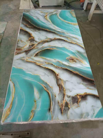 Panneau mural SPC en PVC brillant UV, ignifuge, effet marbre, le plus vendu pour les projets commerciaux