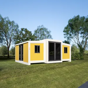 Isolation erweiterbares containerhaus amerika fertighaus luxuriöses faltbares 3-schlafzimmer-containerhaus günstig