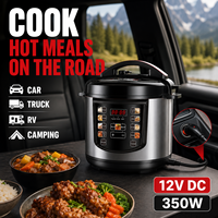 Cuisinière électrique portable 12V DC 350W pour voiture, camion, camping-car, camping, avec menu intelligent, panneau numérique, pour riz, soupe, ragoût