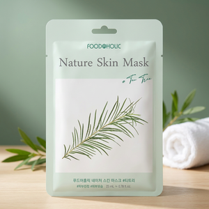 [BEST] Maschera in Fiala Foodaholic Nature Tea Tree 10pz / Maschera Viso Idratante Anti-Età e Sbiancante alla Vitamina C, Skincare Coreana - Product Image 2