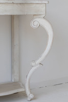 Table de Console avec pieds sculptés, décoration de luxe de Style Vintage italien, Table en bois blanc