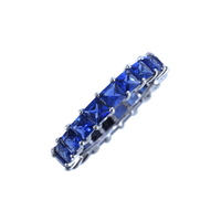 Bagues d'éternité en zircon saphir rose 3A 5A 8A, plaquées or 18 carats, bijoux délicats et brillants pour femmes, bagues en argent sterling 925