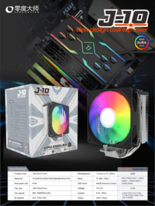 Enfriador de CPU para Juegos ZeroMaster T400 ARGB de 4 Pines con Rodamiento Fluido de Cobre y Aluminio, 4 Tubos de Calor, 1.8W, Conector de 4 Pines - Product Image 6