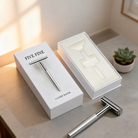 Boîte à rasoir en papier rigide blanc, écologique, biodégradable, avec revêtement UV - Emballage de produit personnalisable