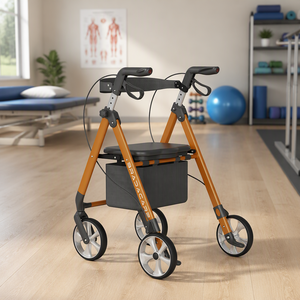 Deambulatore in Alluminio Leggero Pieghevole con Sedile e Borsa, Ausilio per la Mobilità Ergonomico per Anziani, Capacità 150kg - Product Image 3