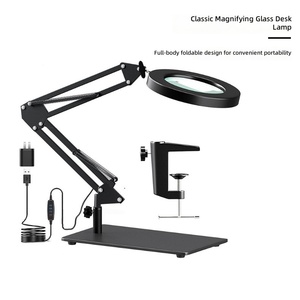 <span class=keywords><strong>Loupe</strong></span> de bureau pliable tricolore à clipser avec lumière LED pour <span class=keywords><strong>broderie</strong></span>, apprentissage et travaux d'entretien - Product Image 2
