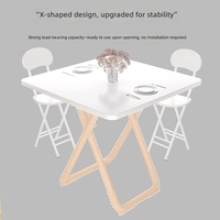 Runder Bambus-Klapptisch Einfaches Design Tragbarer Outdoor-Straßenstand-Esstisch für Haushalt und Vermietung