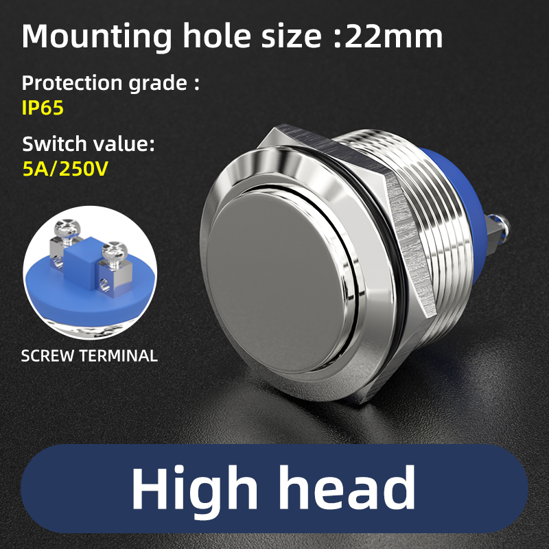 Terminal de tornillo de cabeza alta de 22 mm, 5 A/250 V