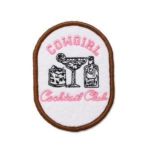 Vente chaude personnalisé Cowgirl camionneur chapeau patchs broderie fer sur patchs Cocktail Design en gros - Product Image 1