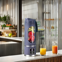 Blender portable rechargeable par USB de 450 ml, mini mixeur pour usage domestique, 12 lames en acier inoxydable pour l'extérieur, vente chaude, sécurité