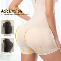 Culotte gainante rembourrée pour les fesses, rehausseur de fesses à haute compression, gaine sculptante pour le corps, améliorateur de hanches avec fermeture à trois rangées de crochets