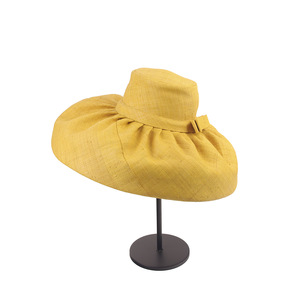 New Spring/summer European American-style Fashionable Vintage Yellow Raffia Wide-brimmed Silk Screen Printed Adjustable Hat - Product Image 2
