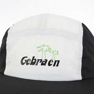 Gorras de 5 Paneles Personalizadas con Logotipo Impreso, de Nailon, Impermeables, de Secado Rápido, con Visera Plana, en Blanco y Negro, Estilo Deportivo Casual para <span class=keywords><strong>Hombre</strong></span> - Product Image 6