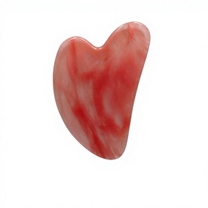 Custom logo Natural Crystal Face Massager High Quality Red Watermelon Guasha Board - Product Image 2