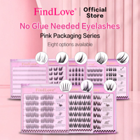 Cils autocollants FindLove sans colle, à presser, effet manga, extension DIY réutilisable, pour usage quotidien en salon, cils souples à fixation adhésive