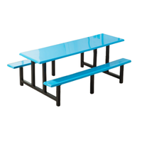 Ensemble de tables et chaises de cantine scolaire européenne moderne - Meubles commerciaux en acier robustes et durables, tailles personnalisées