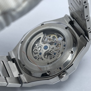 Reloj Mecánico de Pulsera para Hombre, Color Azul Plateado, Esqueleto, Bisel Octagonal, Movimiento Completamente Hueco, Reloj Automático de Lujo, Deportivo y Ejecutivo - Product Image 3